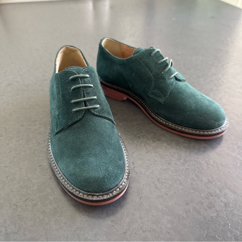 NEW J Crew Crewcuts Green Suede Kids Dress Shoes Size 11